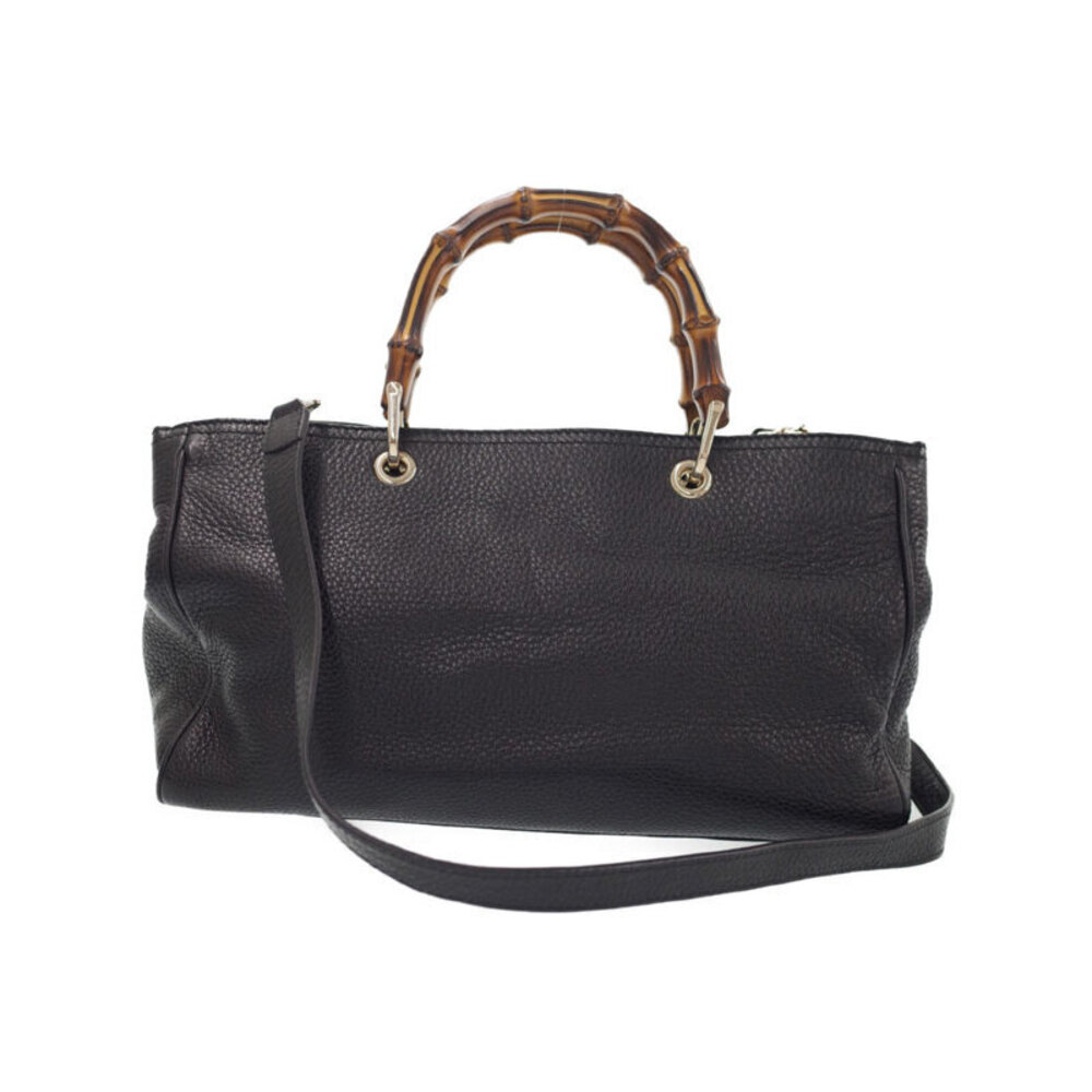 Gucci Leather Shopper Bag 2way Bamboo Tote